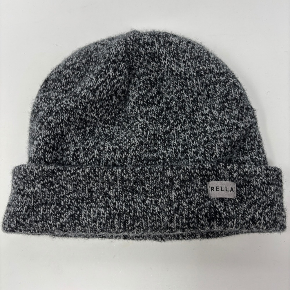 Rella Merino Wool Blend Cuffed Beanie‎ Hat Grey Marled Salt Pepper Gorpcore Cozy
